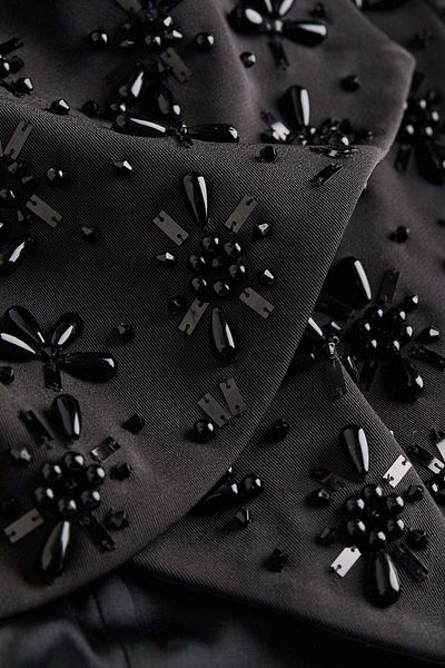 H&M Beaded twill wrap skirt