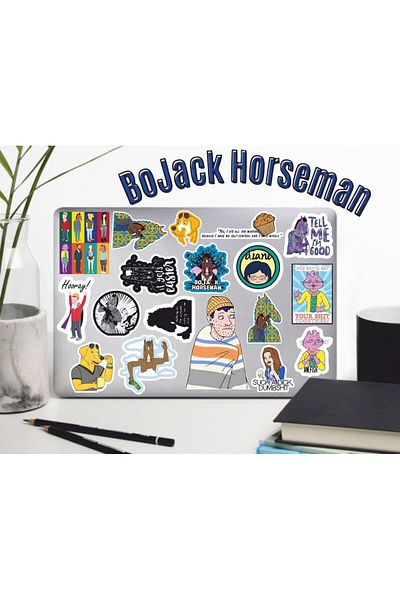 hediyenebak Bojack Horseman Series 3 Sticker Set |   Laptop Agenda Pc Tablet Phone Notebook Sticker Bullet Journal
