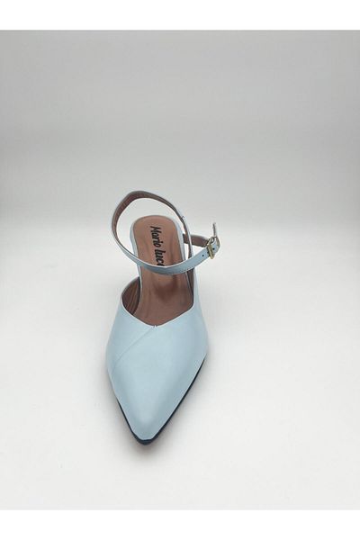 Mariolucci Women's Ankle Strap Heeled Shoes Baby Blue