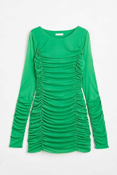 H&M Gathered mesh dress