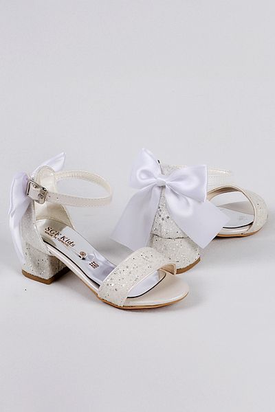 NS Little Glittery and Bow Girls' High Heels, Evening Dress Shoes, New Season