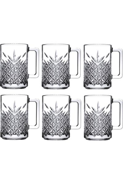 mrpurple 6-Piece Crystal Soft Drink Glass with Handle
