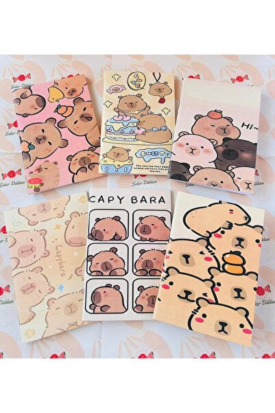 ÖZ KIRTASİYE Capybara 6'lı Not Defteri Çizgisiz (Hediyeli)