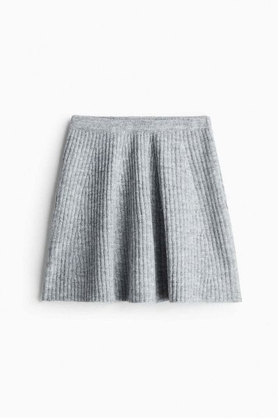 H&M Rib-knit A-line mini skirt
