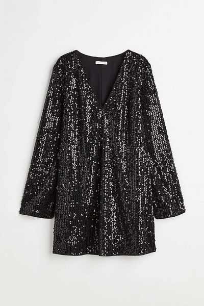 H&M V-neck sequined dress