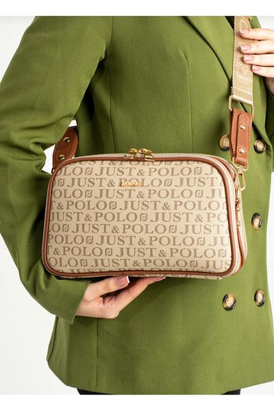 çkn sedat çakan çanta & fular & aksesuar Women's Shoulder Crossbody Bag with 3 Compartments Writing Data (26X16Cm)