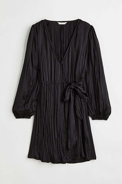 H&M Balloon-sleeved wrapover dress