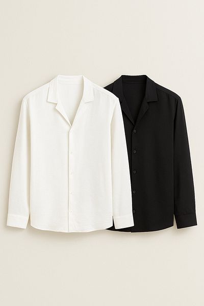 Moderk Men's 2 Pack Wrinkle-Free Oversize Aerobin Fabric Shirt Anti-Sweat Long Sleeve Apaş Collar