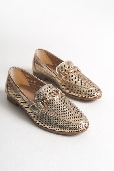 MARSEDO Andra Women's Buckled Round Toe Casual Babet Gold