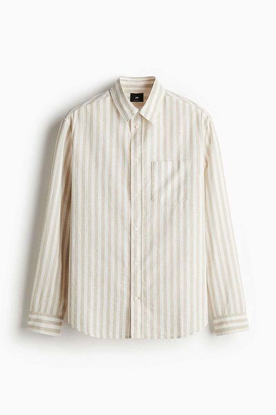 H&M Regular Fit Linen-blend shirt