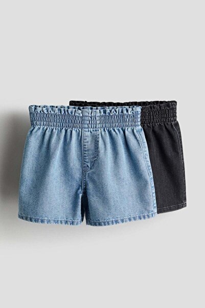 H&M 2-pack denim paper bag shorts