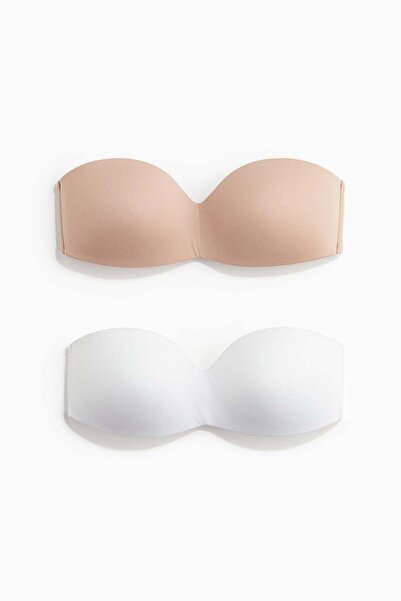 H&M 2-pack padded microfibre bandeau bras