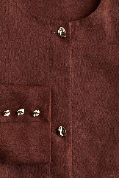 H&M Linen-blend peplum jacket