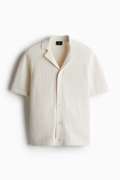 H&M Regular Fit Textured-knit resort shirt