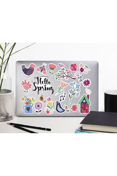 hediyenebak Flower Spring Themed Sticker Set |   Laptop Agenda Pc Tablet Phone Notebook Sticker Bullet Journal