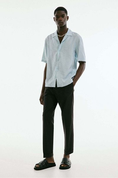 H&M Regular Fit Jacquard-weave resort shirt