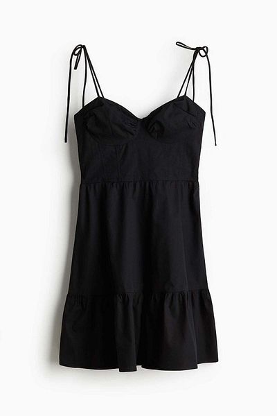 H&M Tie-top poplin dress