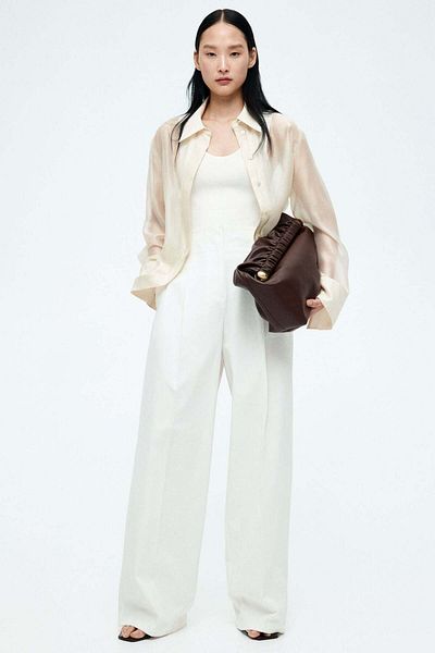 H&M Pleat-front cotton trousers