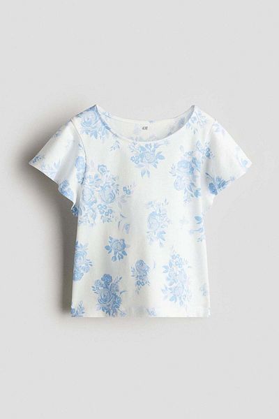 H&M Flutter-sleeved cotton top