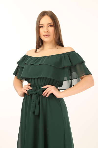 MACFLY Φόρεμα σιφόν με βολάν 583307