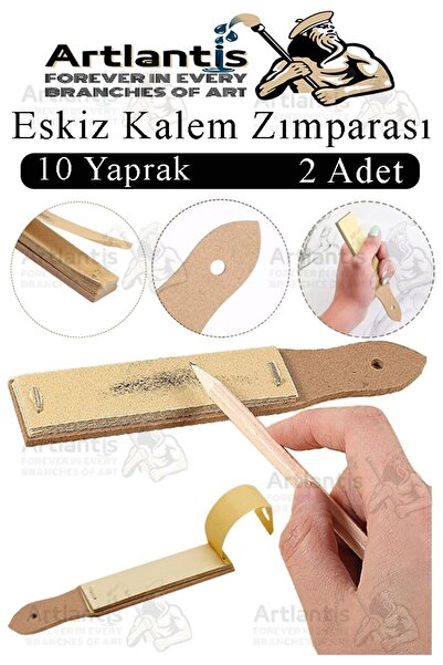 Artlantis Kalem Zımparası 2 Adet Eskiz Zımpara Kağıdı Füzen Kömür Kalem Karak...