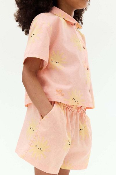 H&M شورت من مزيج الكتان