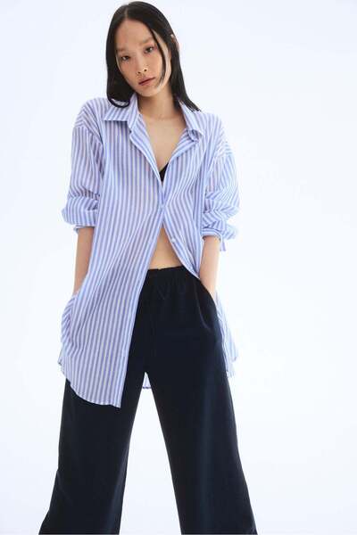 H&M Wide linen-blend trousers