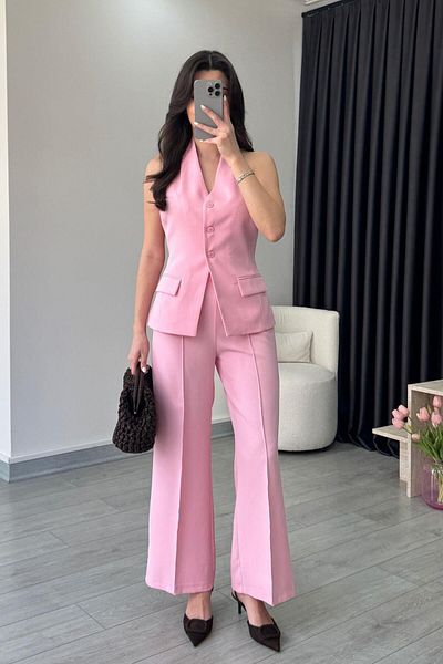 ECEMİ Leila Pink Vest Pants Set