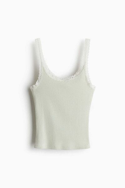 H&M Lace-trimmed Vest Top