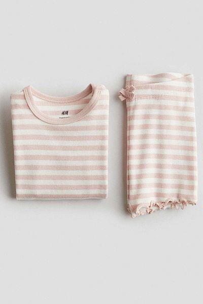 H&M 2-piece ribbed cotton set