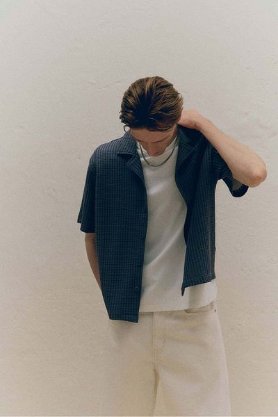 H&M Loose Fit Waffled resort shirt