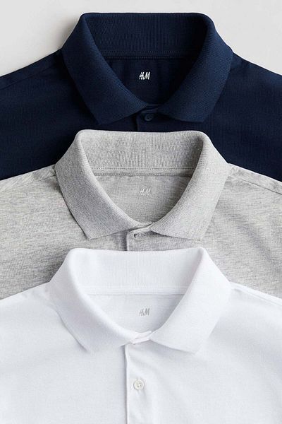 H&M 3-pack Cotton Polo Shirts