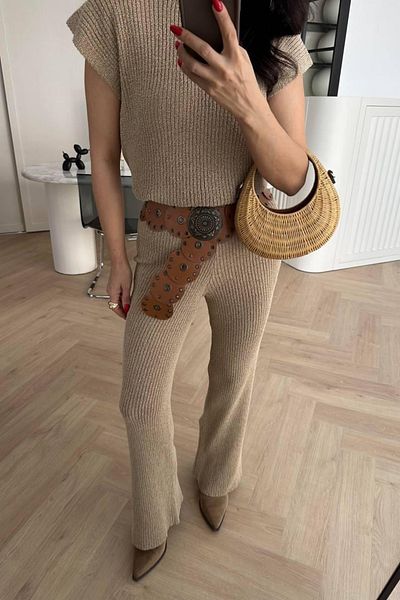 ASM Fashion Women's Knitwear Bluz Pants Suit