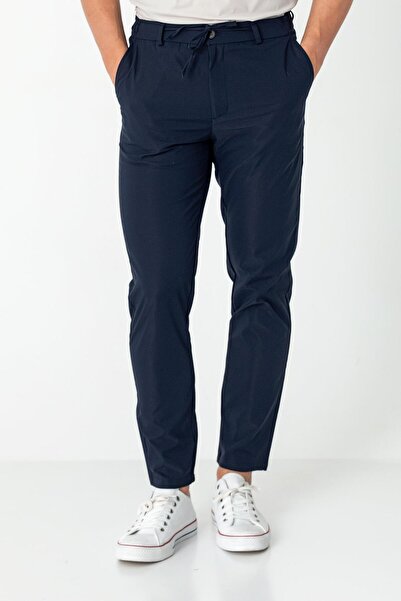 Cekmon Erkek Beli Lastikli Likralı Bağcıklı Rahat Kumas Pantolon