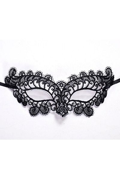 Skygo Black Color Lace Cut Lace Embroidered Prom Party Mask No 10