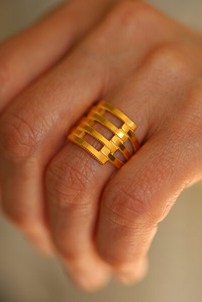 Yenigün Kuyumculuk 14 Ayar Altın Cimarlı 4 Sıra Kaburga Yüzük