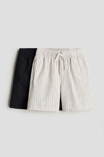 H&M شورت من مزيج الكتان مكون من قطعتين