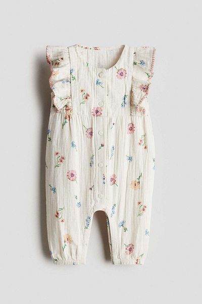 H&M Frilled Muslin Romper Suit