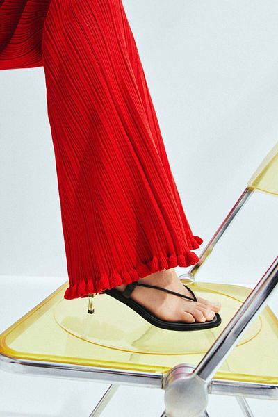 H&M Flared rib-knit trousers