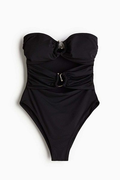 H&M Padded-cup bandeau swimsuit