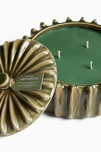 H&M Scented Candle In Stoneware Holder