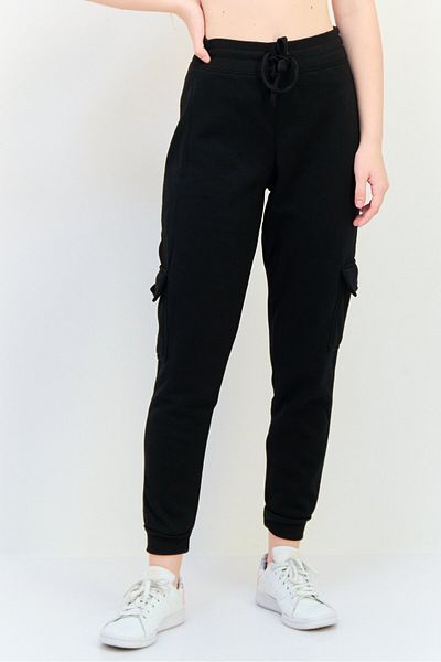 BSP Women Sportswear Fit Outdoor Cargo Sweatpants, Black