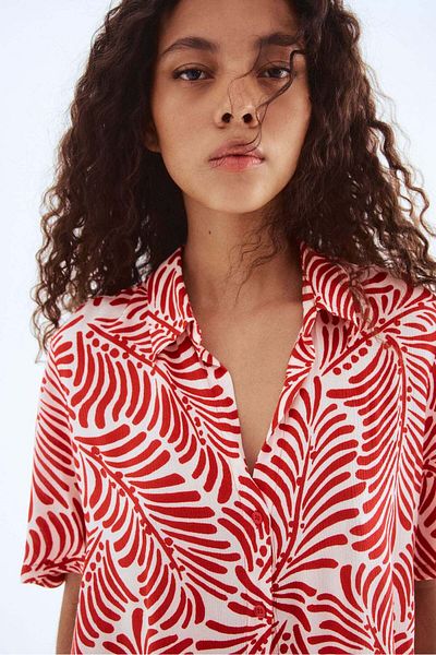 H&M Crinkled Viscose Shirt