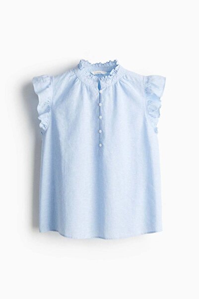 H&M بلوزة من مزيج الكتان