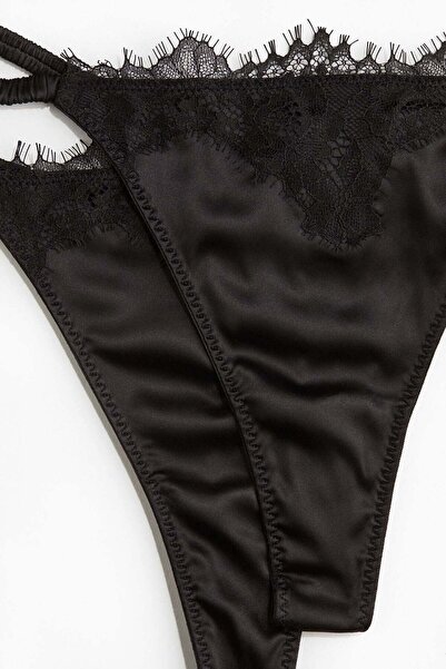 H&M قطعتان من سراويل تانجا ثونغ الساتان