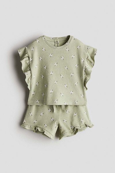 H&M 2-piece printed terry set