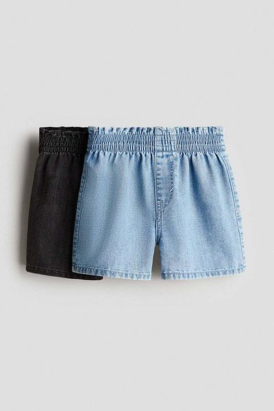 H&M شورتات ورقية من قماش الدنيم مكونة من قطعتين