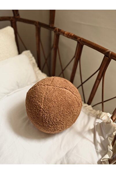 Cherry Bloom Cotton وسادة رمي من القطيفة على شكل كرة تيدي