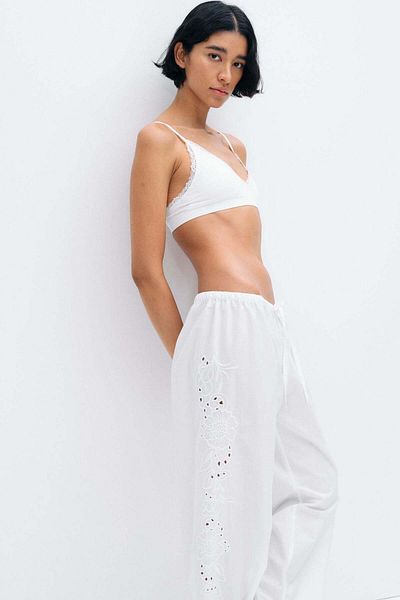 H&M Embroidered pyjama bottoms