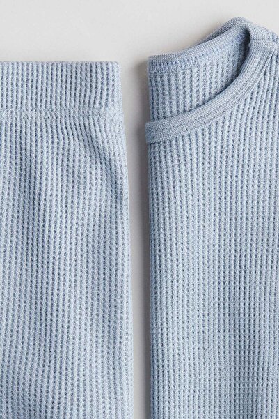 H&M طقم وافل من القطن مكون من قطعتين